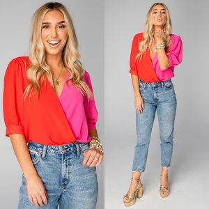 BuddyLove Twyla Surplice Bodysuit - Valentine